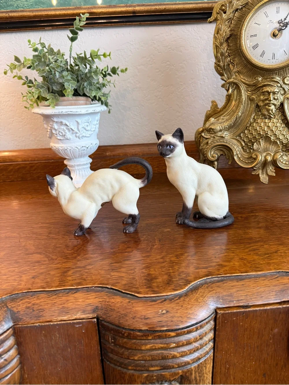 Vintage Andrea by Sadek Siamese Cat Figurine Pair – Cream & Brown Porcelain